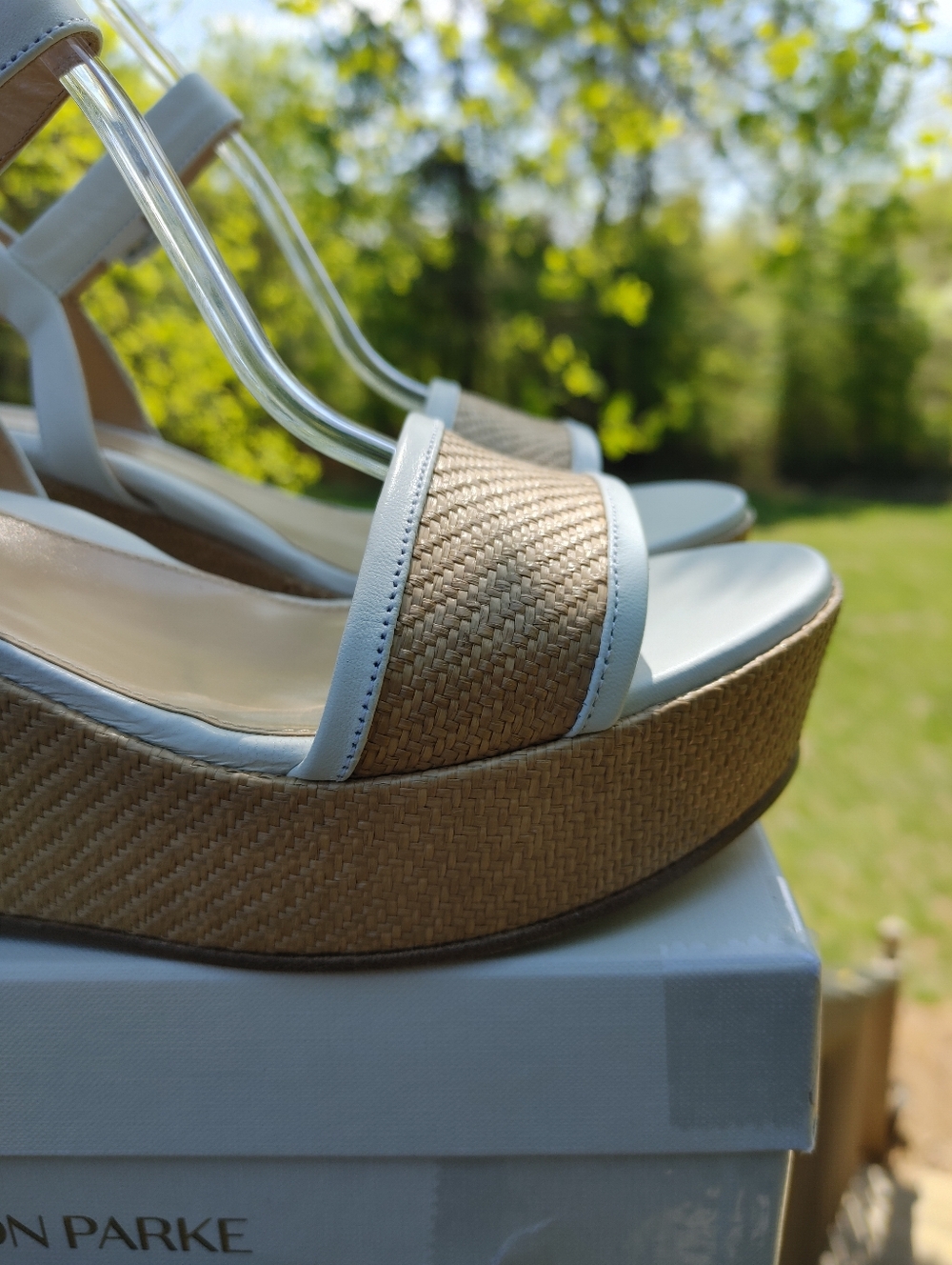 Marion Parke Imogen Wedge Sandals, White 38.5 - Picture 6 of 16